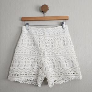 NWT Rumer The Label Ines Crochet Lace High Waist Shorts White Cotton M